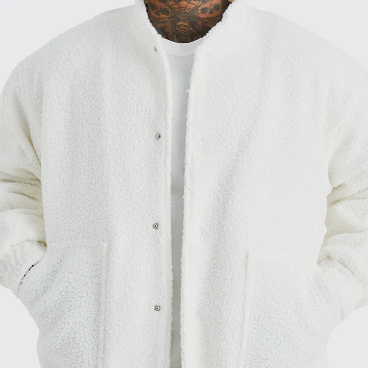 Men's Warm Fleece Sherpa Bomber Jacket With Long Sleeves_voghion.com