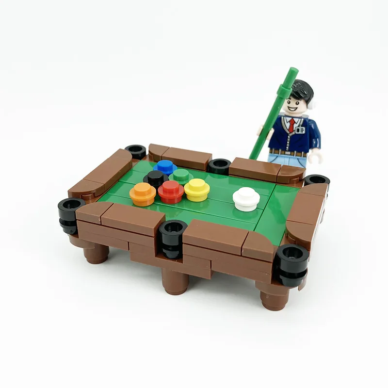 4073 MOC Building Blocks+mini Billiards Table+interior Decoration ...