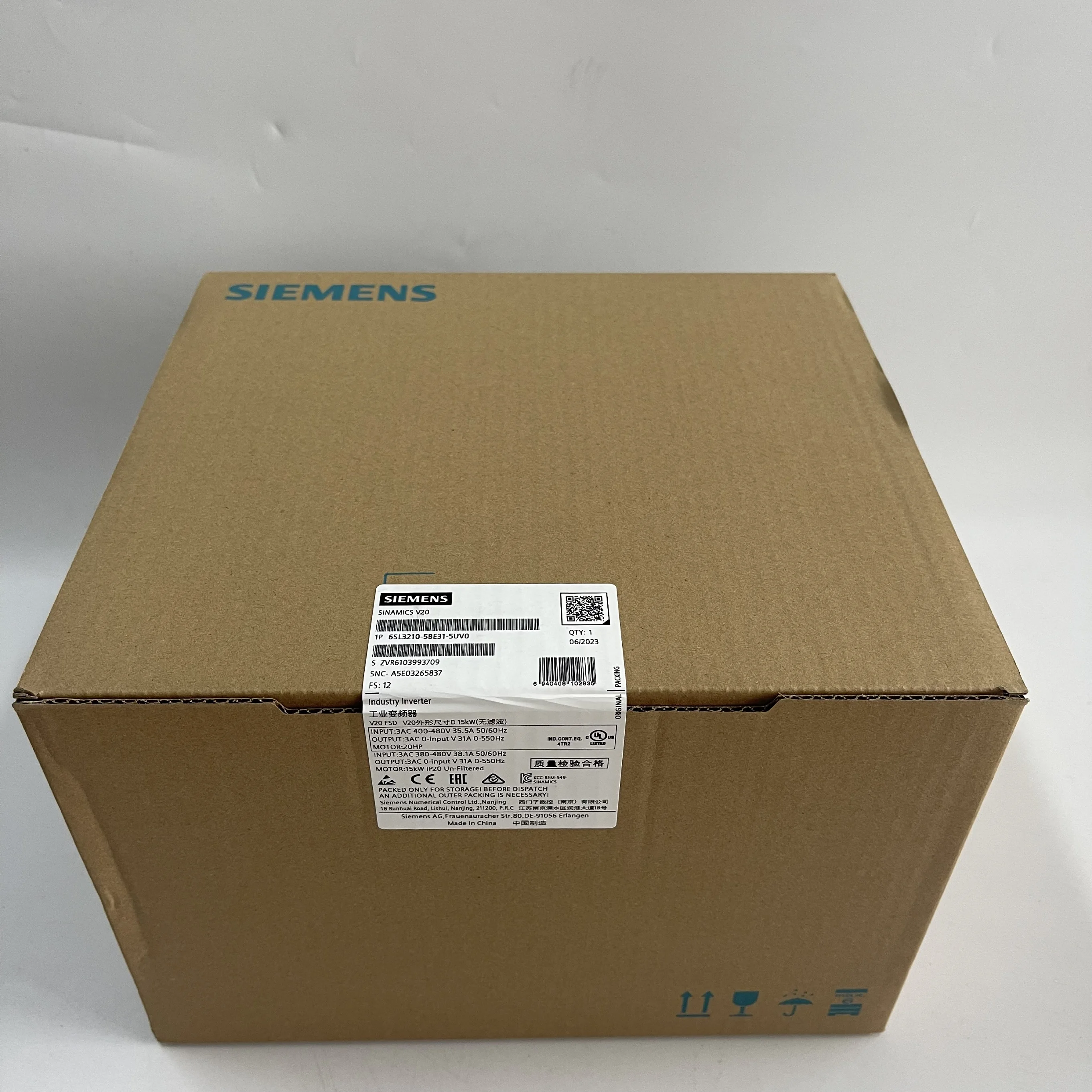 Siemens Frequency Converter 6SL3210-5BE31-5UV0 Siemens Frequency Converter 6SL3210-5BE31-5UV0
