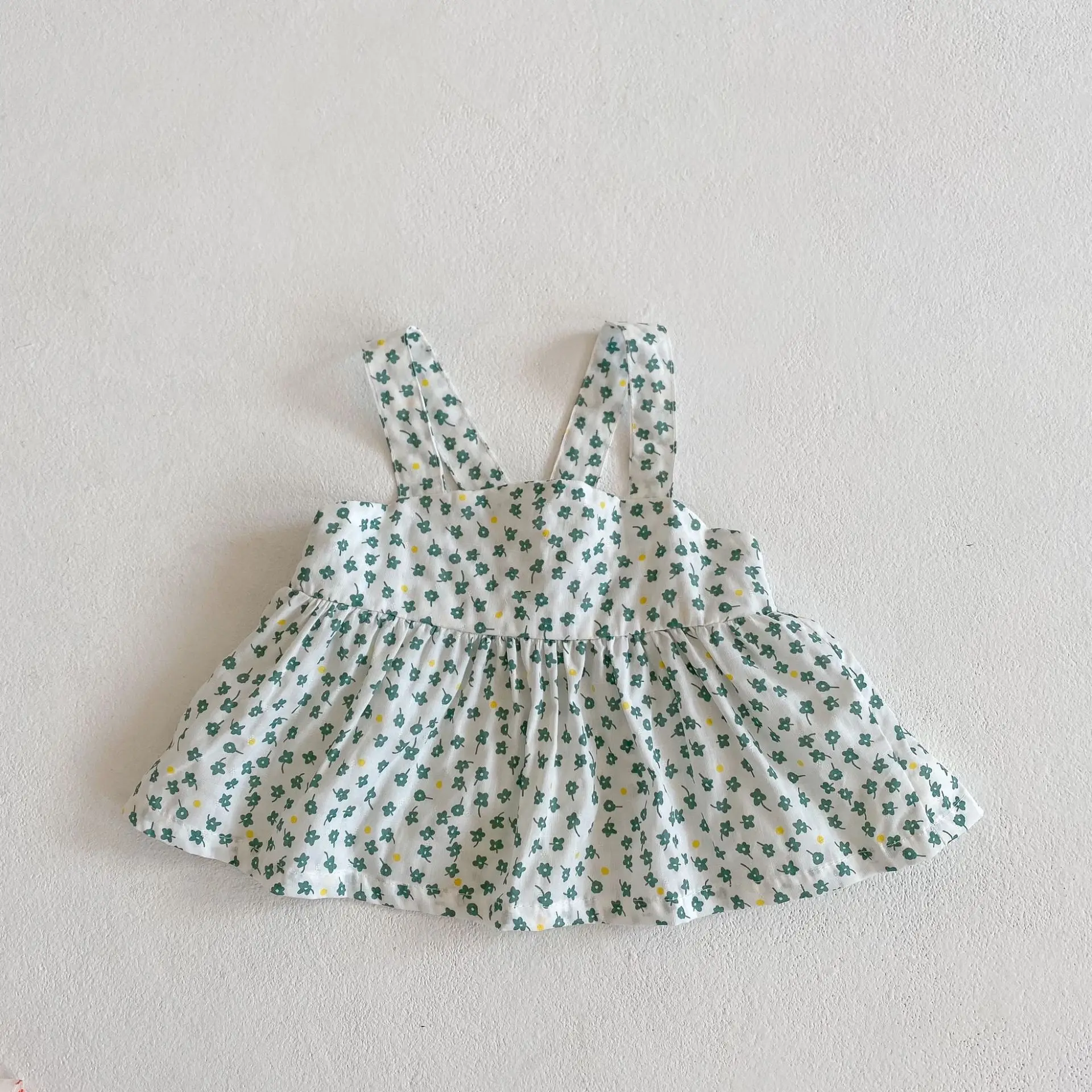 Ins 2021 Baby Summer Sets Infant And Baby Little Floral Suspender Shirt