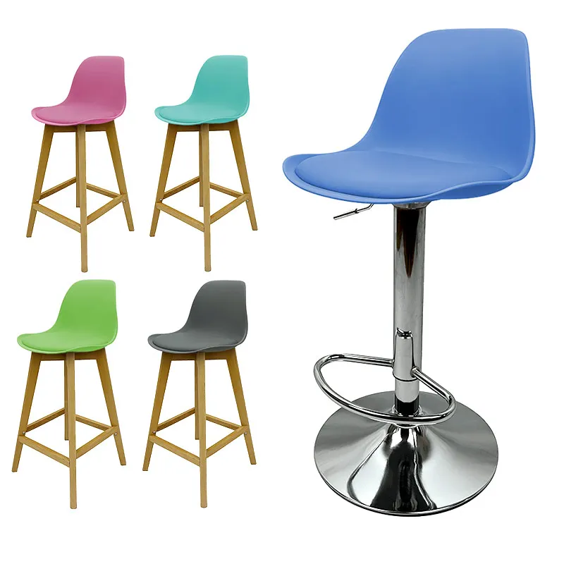 Дешевый минималистичный дизайн невысокий регулируемый барный стул мебель для террасы завтрака розовый Современный