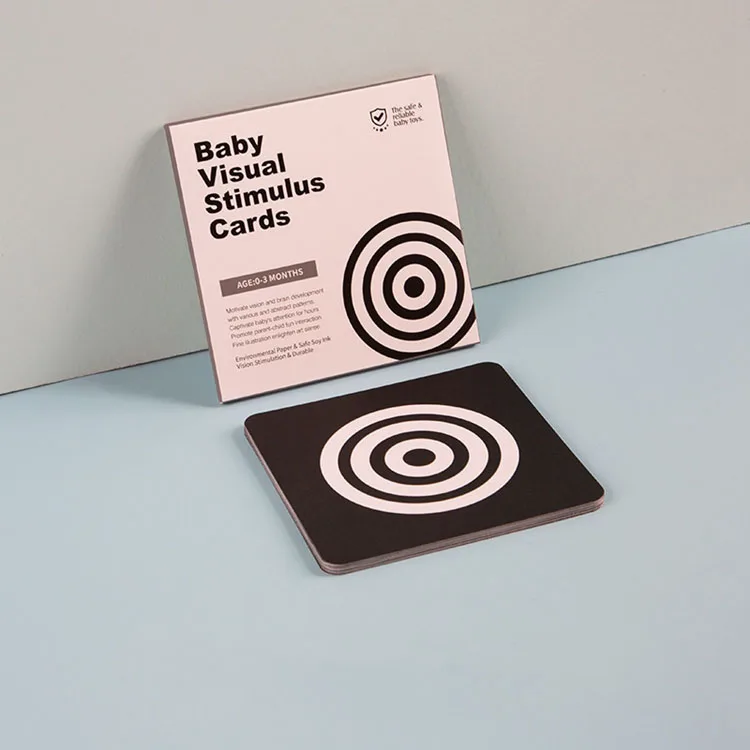 4 in 1 Learning Activity Flash Cards for Baby Paper Visual Stimulus Cards