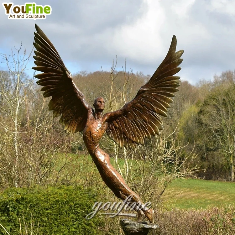 Modern Famous Artist Design Bronze Abstract Angel Icarus Ii Statue Sculpture