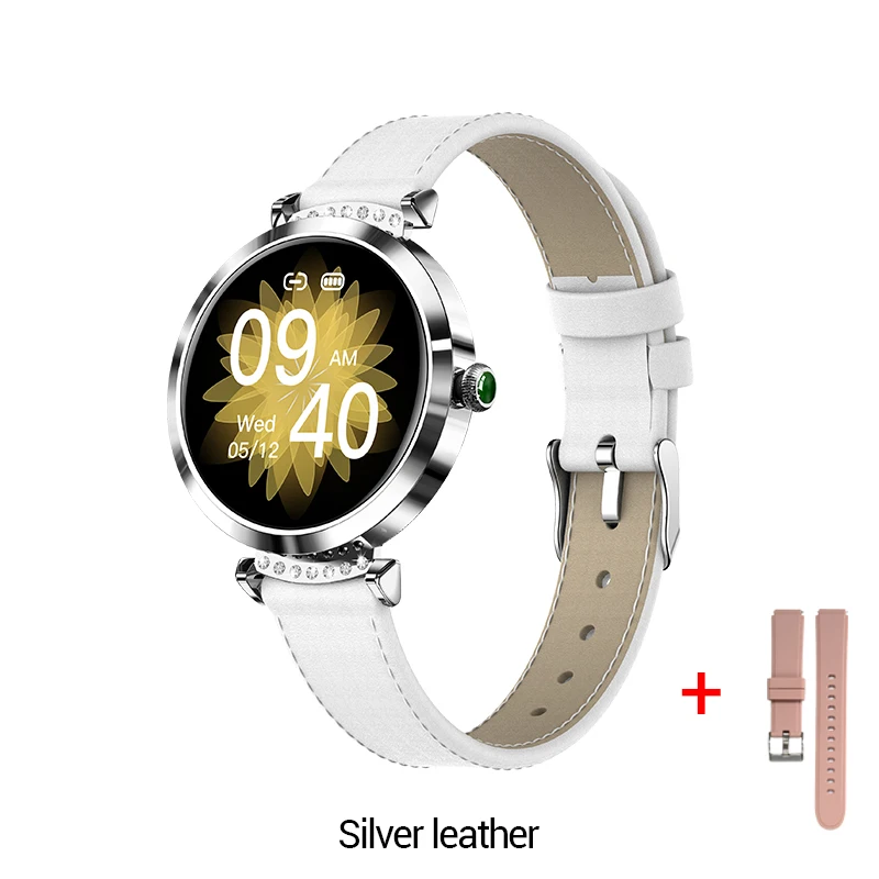OEM Smart Watch NY22 Smart Watch for Women with Silver leather strap.jpg