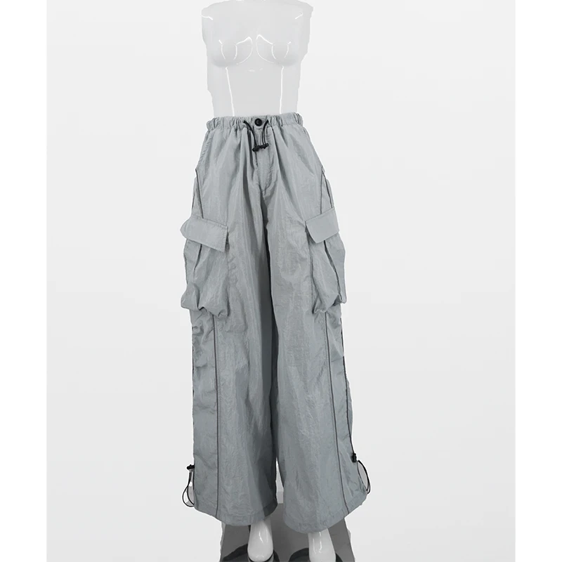 Women's Wide Leg Jumpsuit Summer Loose Fit Floor Length Overalls Sun Protection Long Pants with Adjustable Straps