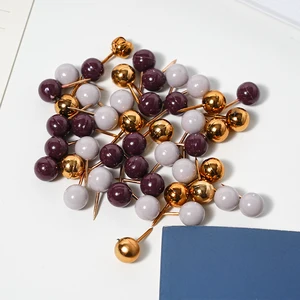 Student Office Supplies Lidemei Ins Rose Gold Electroplating Transparent Box Push Pin Pushpin File Fixed Stationery Earth Nail