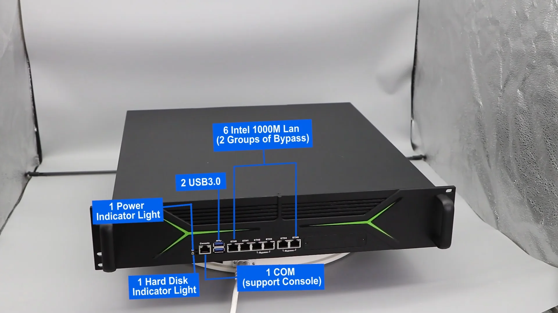 Firewall Rack 1U HUNSN RS07 – Intel I7 2620M, 8 LAN, 2 SFP, 4GB RAM, 32GB SSD, Per Pfsense/OPNsense - 2
