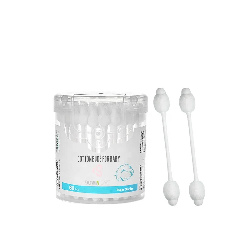 Q-tip бумажные ватные палочки экологически чистые хлопковые ушные детские с коробкой