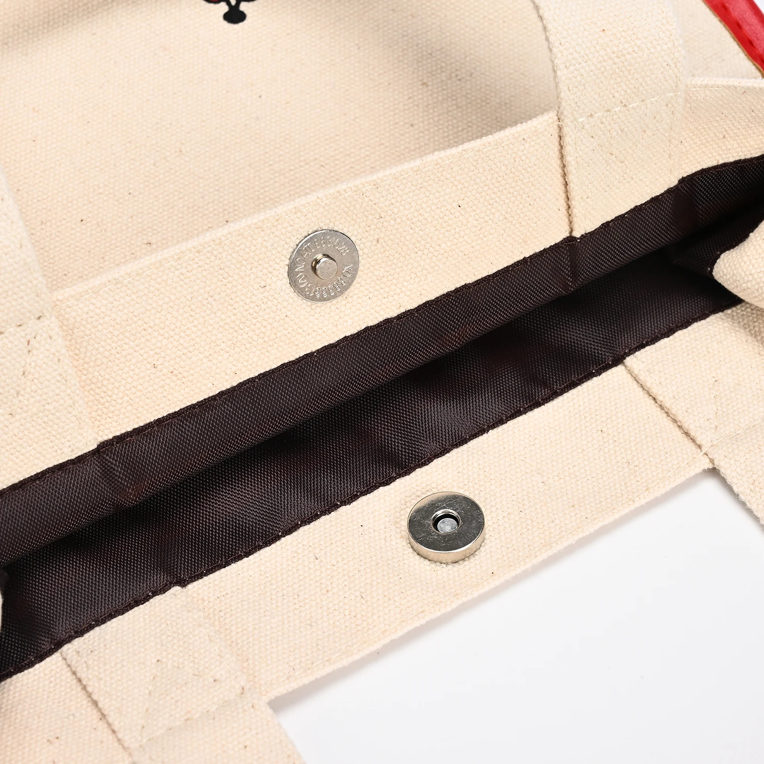 Customized Large Capacity Canvas Bag for Students Cotton Back-to-School Supplies for Book Storage Stationery Blank DIY Pattern factory