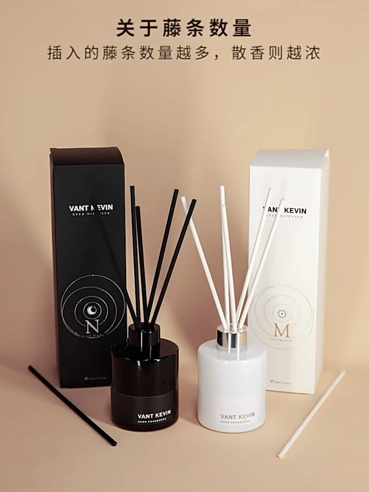 Newly Designed 150ml Black And White Frosted Glass Bottle Reeds