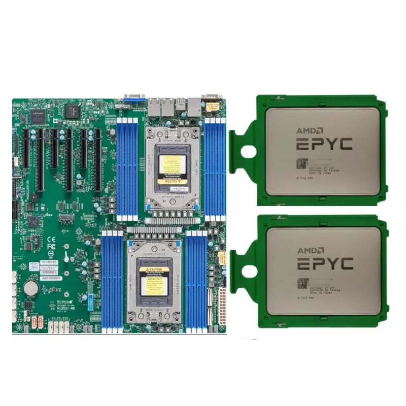 Supermicro H12DSi-N6 сервера EATX материнской платой и процессором AMD EPYC 7702 процессор * 2 64 Core 0 ГГц разблокированный версия процессоры