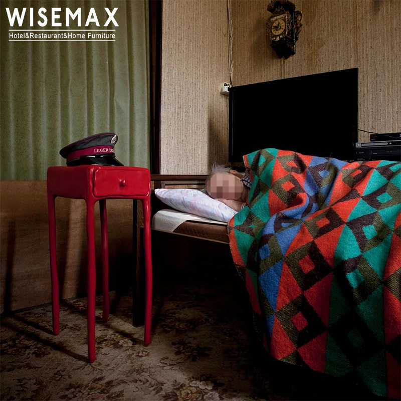 WISEMAX мебель для дома гостиной изделия из стекловолокна туманно-красный столик с выдвижным ящиком Декор ночная подставка