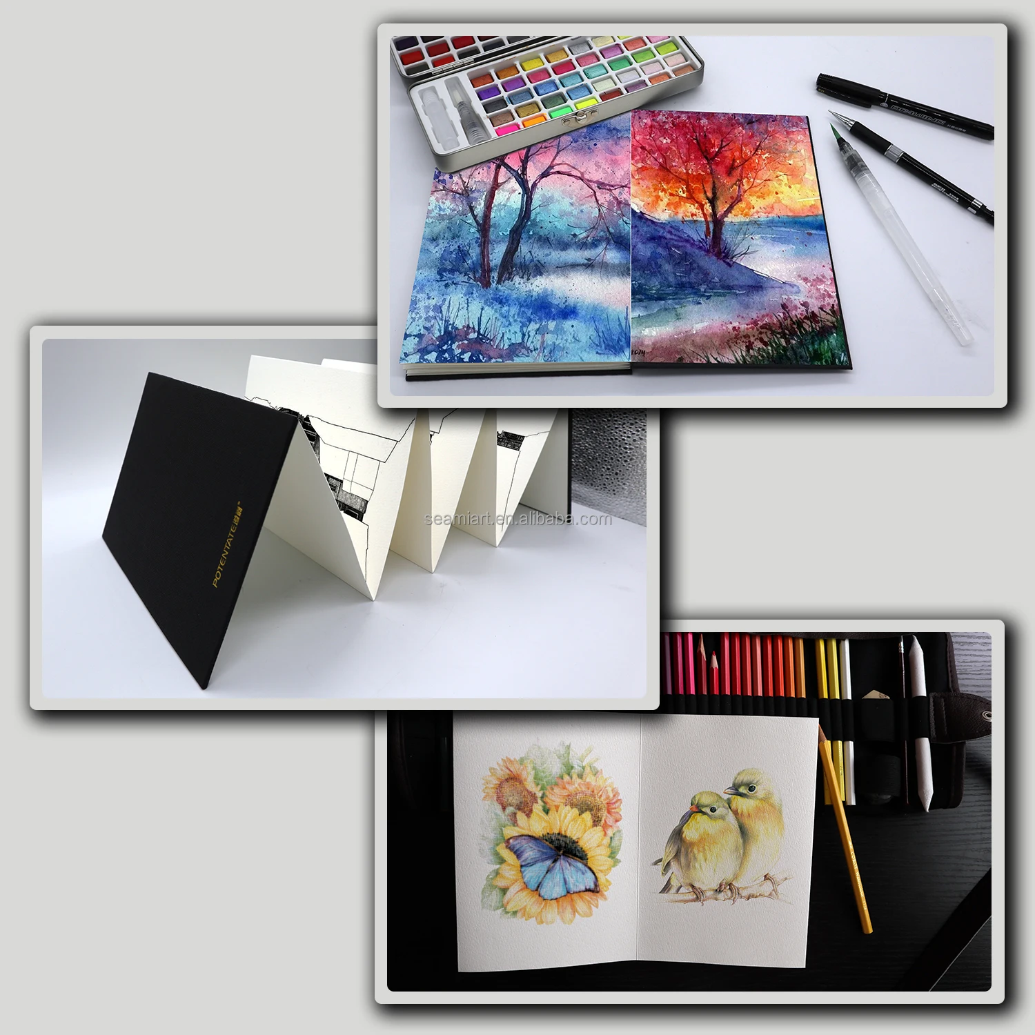 Premium Concertina Watercolor Sketchbook/color Lead/sketch Book