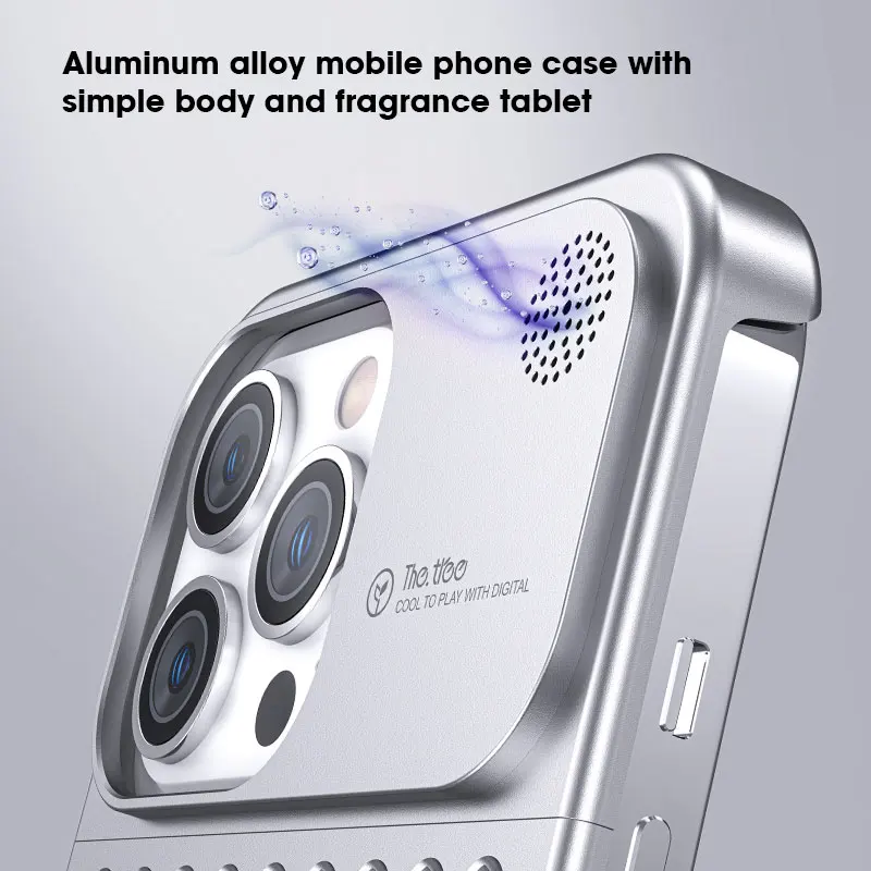 Aromatherapy Aluminum Alloy Metal Mobile Phone Case For Iphone 12 13 14 