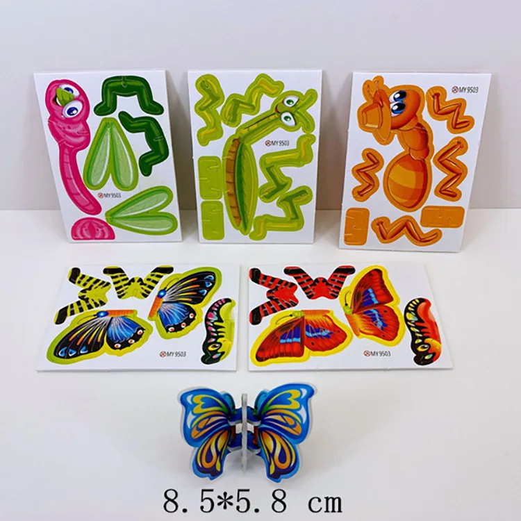 Children's Paper Dinosaur Three-dimensional Small Puzzle Cute Cartoon Dinosaur Shape Toys Accessories Gifts