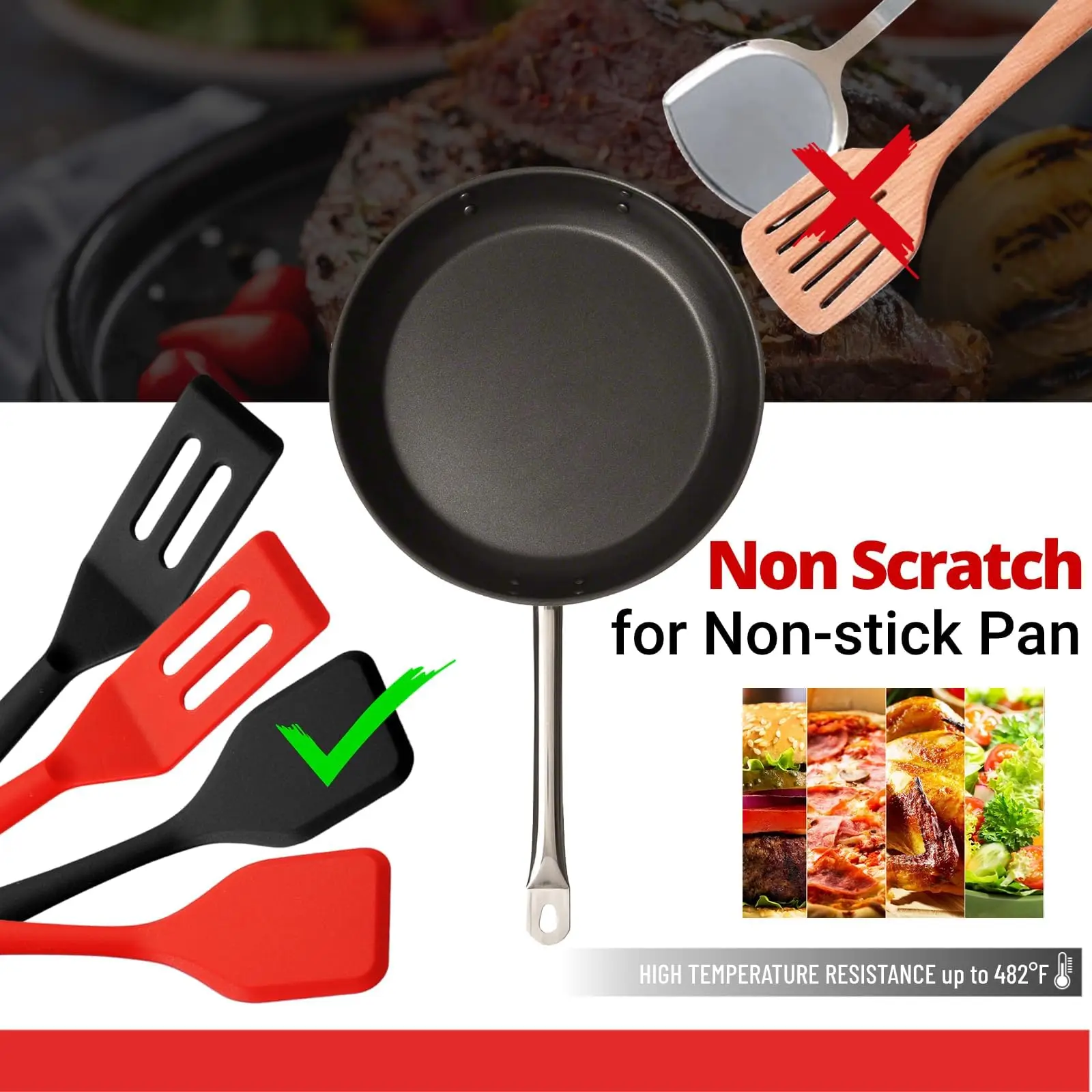 Mini Silicone Spatula Set Flexible Non Stick Serve Turner Heat Resistant Cooking Spatula Kitchen Utensil