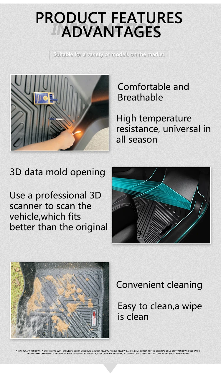 All Weather Acceptable 3d Tpe Car Floor Liner Dedicated Car Mats For