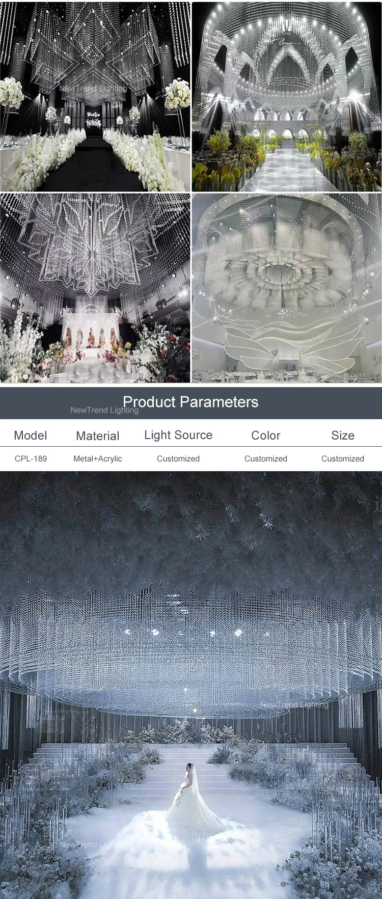 cpl 189 luxury design indoor decoration wedding hall hotel lobby villa custom modern led chandelier-1