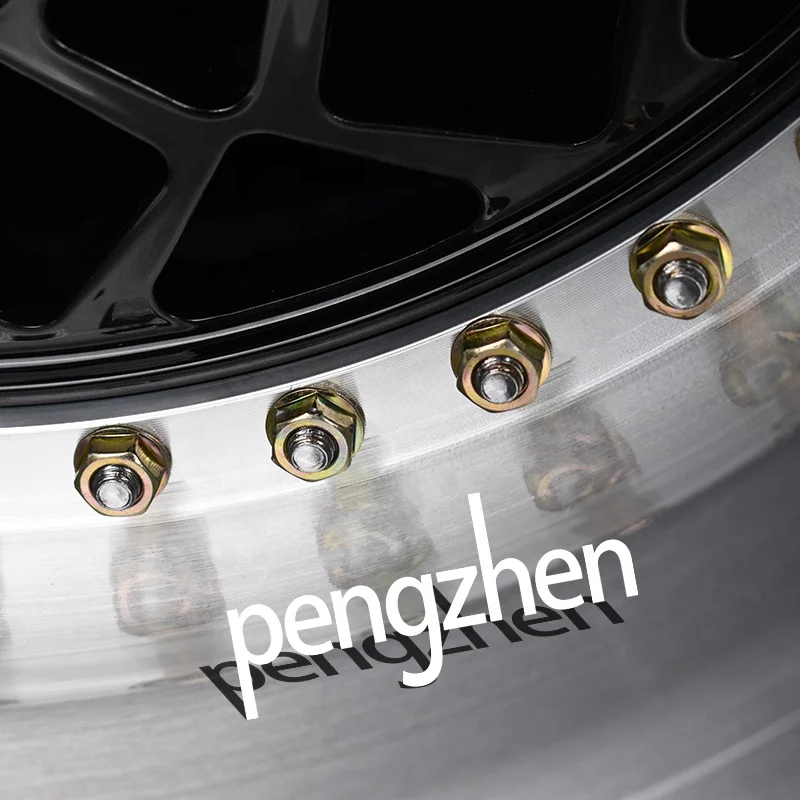 PENGZHEN Mesh Design Custom Hyper Black Deep Dish 2 Piece Forged Wheel for Any Car
