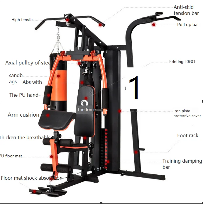 Лидер продаж 3 станции оборудование для фитнеса чехол домашнего тренажерного зала с гантелями и боксерским мешком