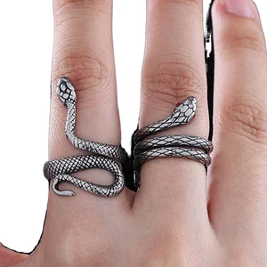 Customized Personalized Ring in Retro Gothic Style for Halloween Party, Fashionable Titanium Steel Open-ended Finger Ring
