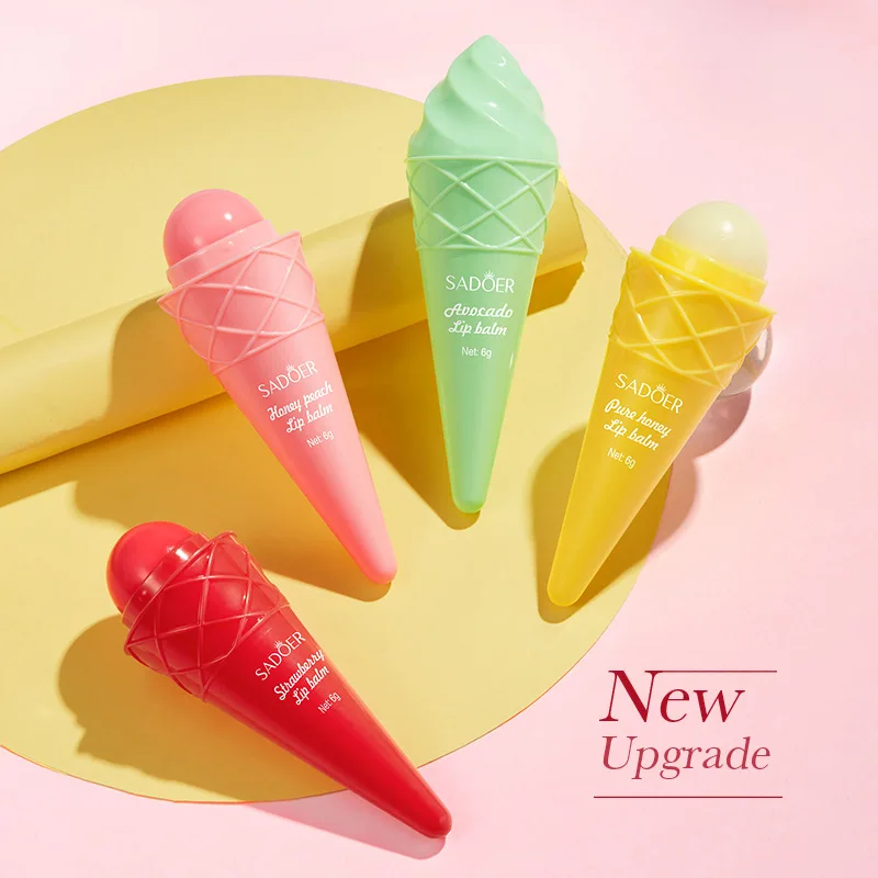 6 ग्राम प्राइभेट लेबल SADOER ओठको बाम स्टिक शाकाहारी शहको स्वादले नमी बढाउँछ र दीर्घकालीन पोषण दिन्छ