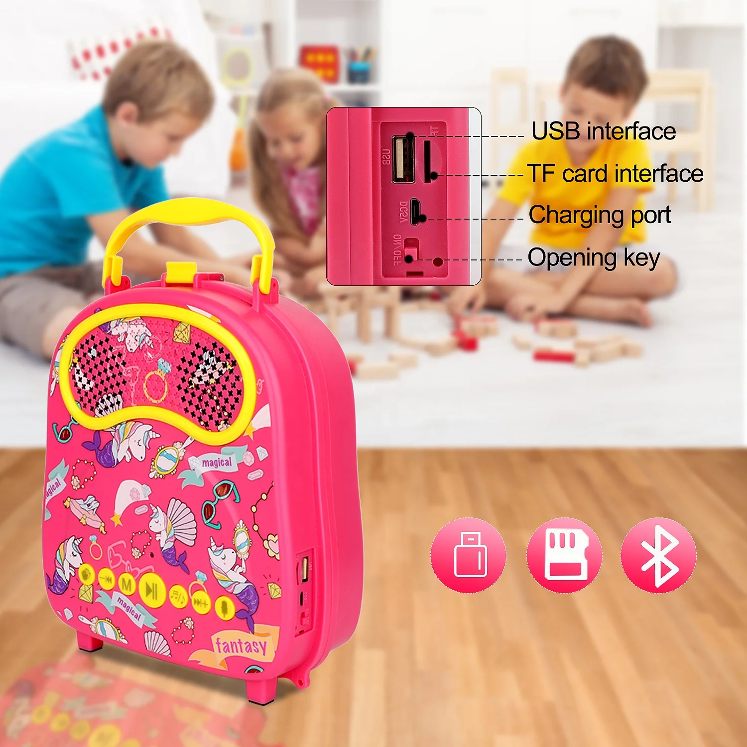 Фабрика Шэньчжэнь детский караоке-аппарат с двумя микрофонами отличное качество красивый дизайн электронные музыкальные инструменты