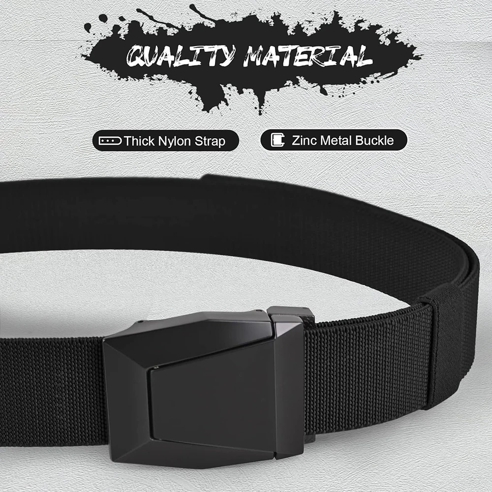 Lightweight Adjustable Training Men's Belt Durable Tactical Stretch Web Nylon Belt with Quick Release Buckle
