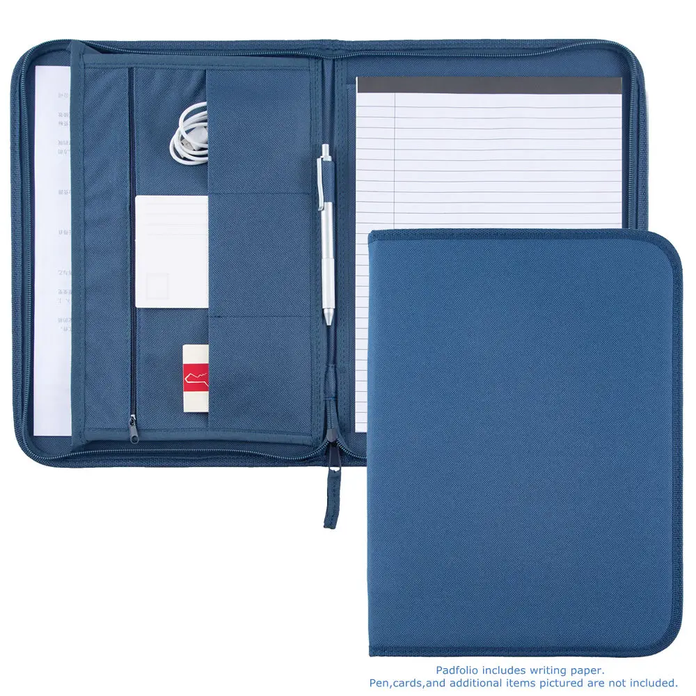 A4 Custom Document Map,Canvas Padfolio Oxford Fabric Zipper Folder