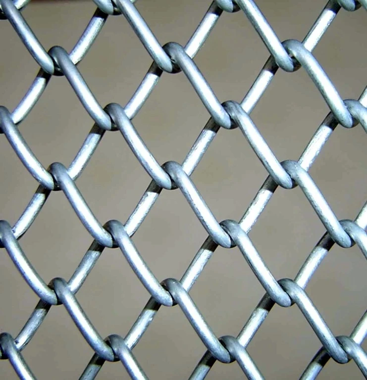 Pvc Green Coated Chain Link Fence Silver Color Galvanized Wire Mesh Diamond Hole Field Fence Garden Home Fence