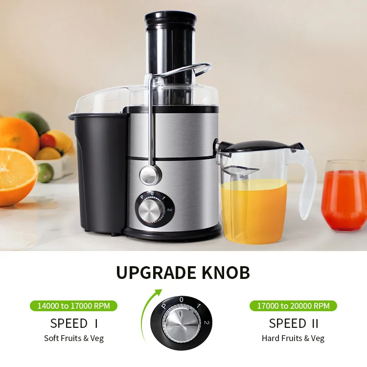 New Style Compact Centrifugal Juicer Extractor with 2 Speed Setting Stainless Steel BPA Free Juice Maker
