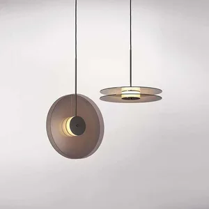 JACKSUN Creative Small Chandelier Simple Record Glass Art Light for Bedroom Living Room Restaurant Pendant Lights Chandeliers