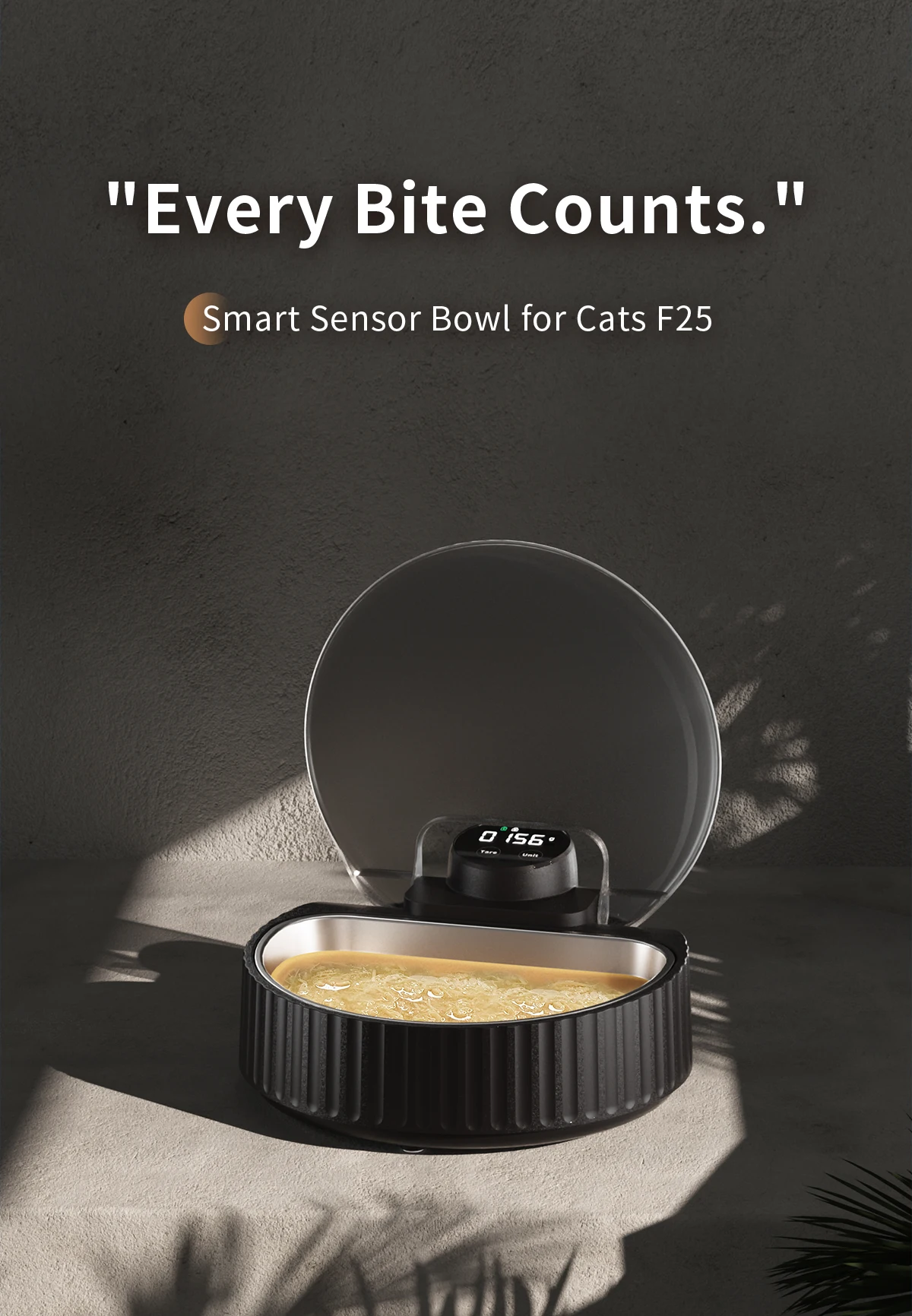 Proximity sensor auto open close lid food fresh clean protected between meals