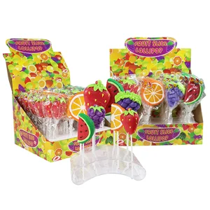 OEM & ODM Factory Hard Candy Fruity Strawberry Orange Watermelon Grape Shapes Halal Lollipops Sweets and Snacks