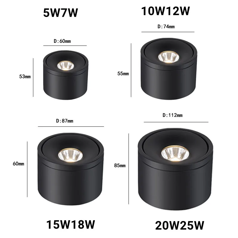 dimmable-surface-mounted-led-ceiling-spot-light-7w-12w-15w-18w-black