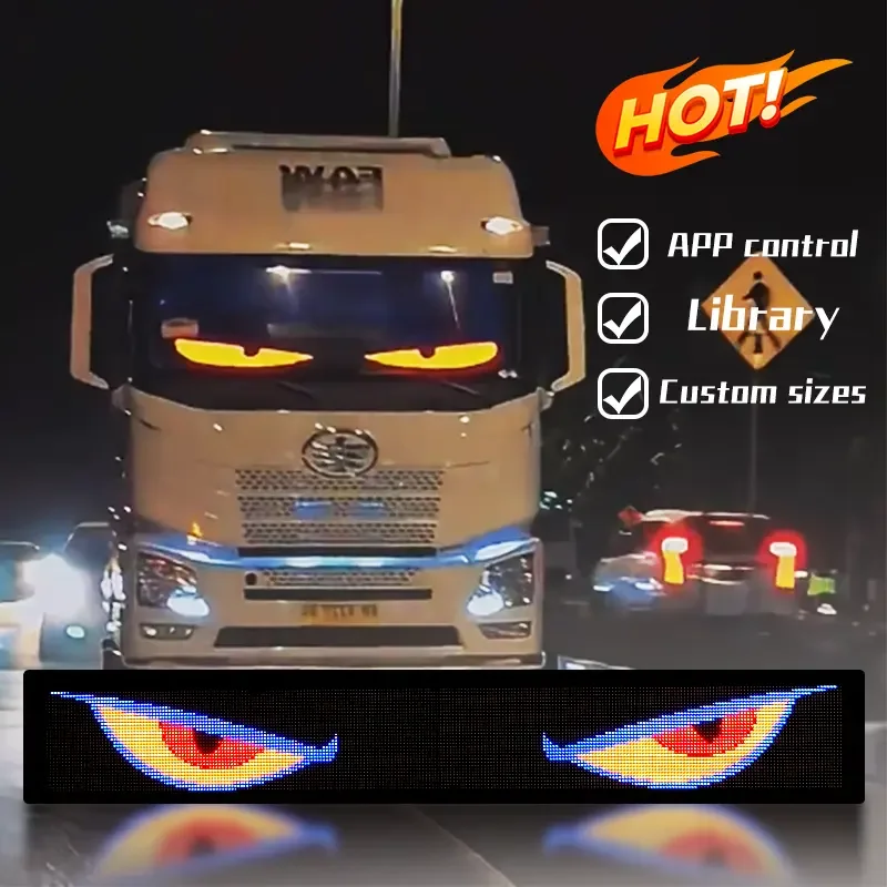 App Control Car Window Flexible Led Display Ojos Led Para Autos Camion Windshield Eye Flexible Messages Scrolling Led Screen