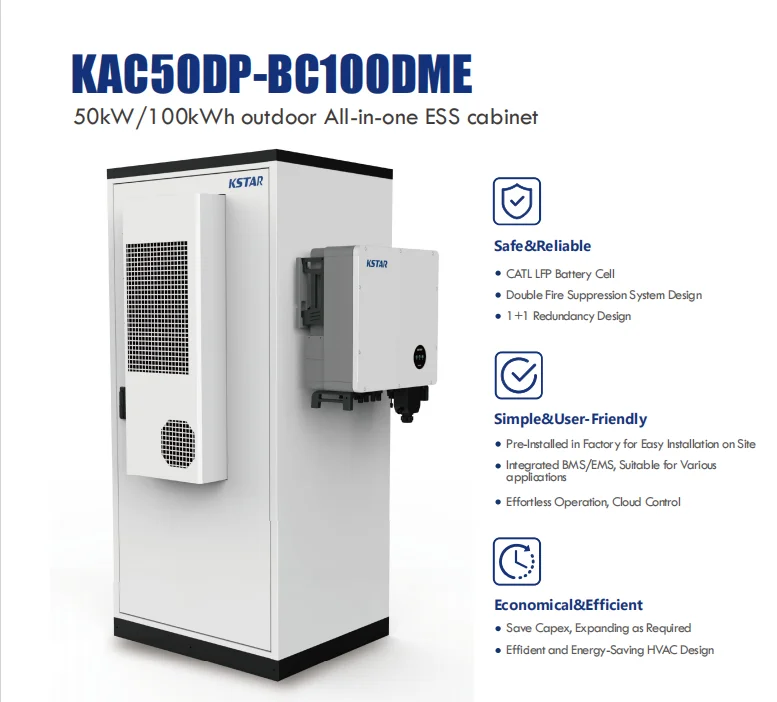 KSTAR 100KWh All in One KAC50DP-BC100DE Outdoor Cabinet ESS Solution with CATL Battery