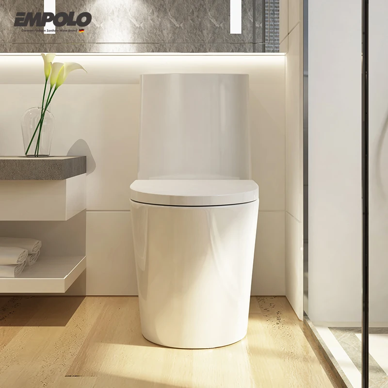 Empolo CUPC Toilets High Quality Glossy White Bathroom One Piece Toilet Bowl Luxury Wc Ceramic Sanitary Ware Accessories