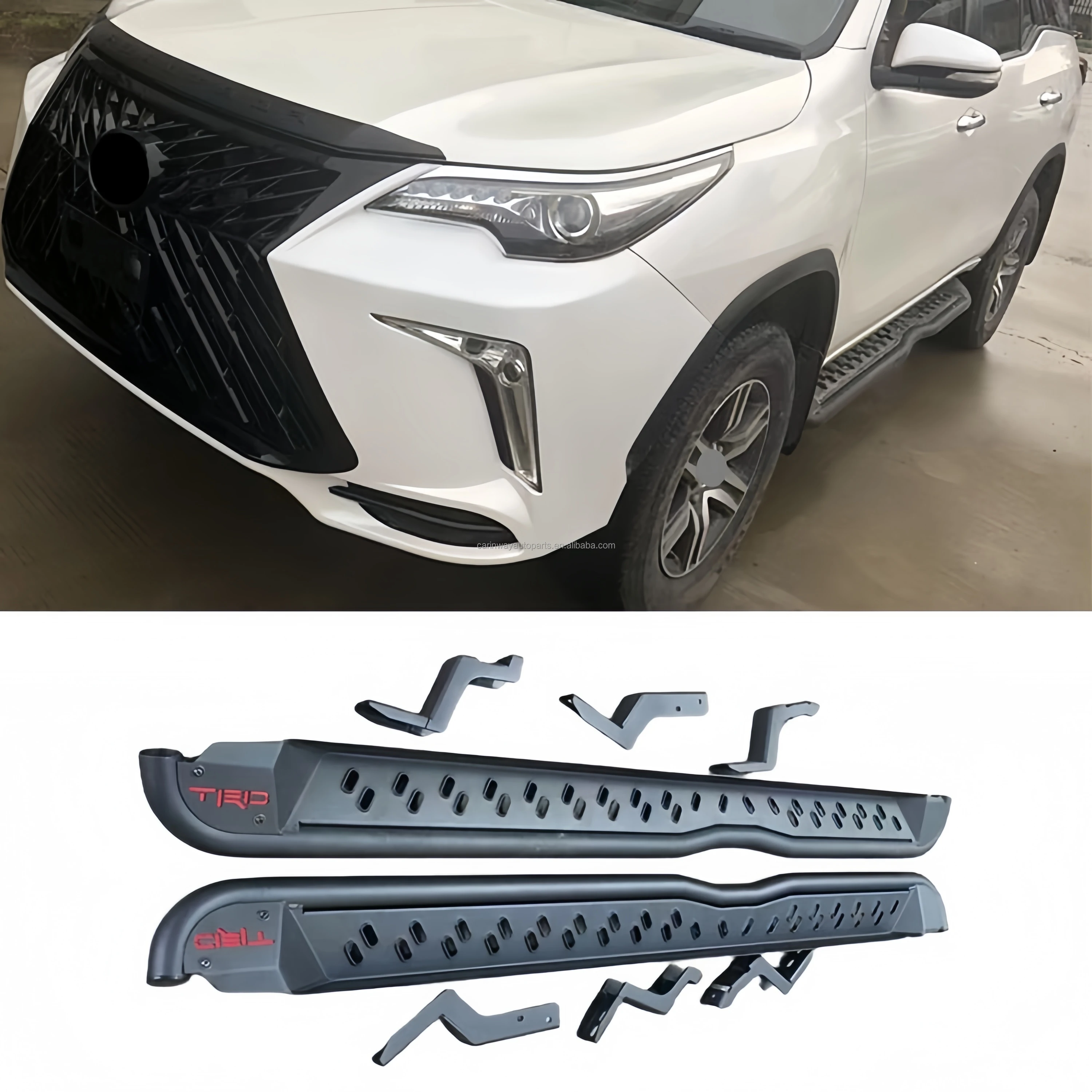 Design Off Road Pickup Side Step Pedal Foot Running Board Steel Body Parts for Toyota Fortuner Running Board 2016- 2019
