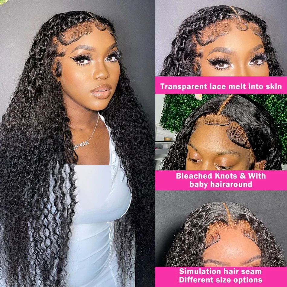 Parrucche frontali in pizzo riccio da 30 32 pollici Parrucca frontale in capelli umani pre-pizzicata Brasiliana Remy Parrucca frontale profonda e ondulata Parrucche Bob per donne_voghion.com