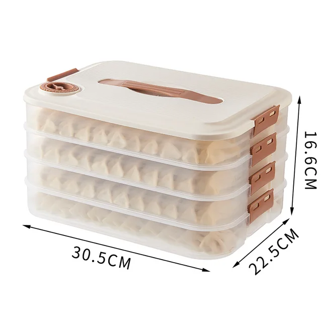 Freezer Box Refrigerator Multi-layer Food Grade Wonton Box Home Food Containers Metal Plastic Modern Folding Rectangle 100