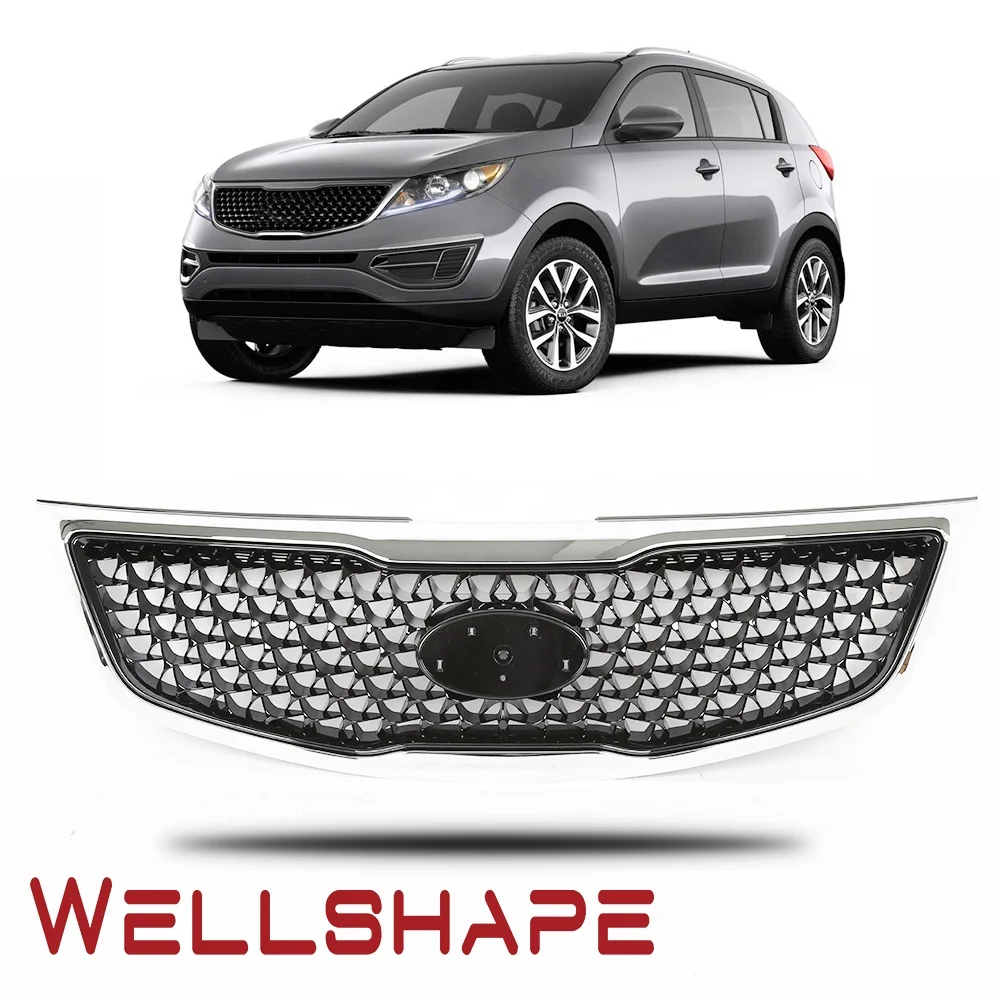 Fits 2011-2013 Kia Sportage Stainless Steel Double Wire X Mesh Grille Insert