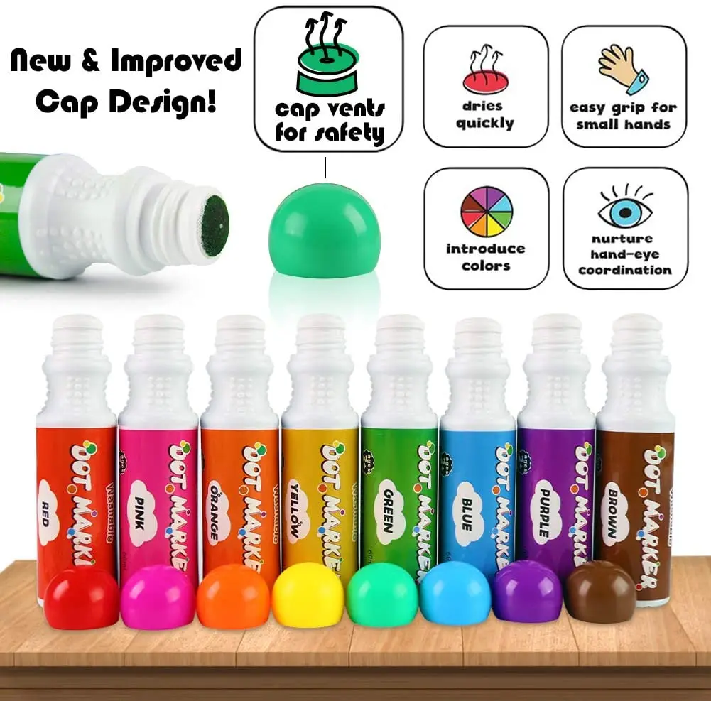 Amazon Лидер продаж 2 унции многоцветные моющиеся чернила маркеры для рисования в бинго для детей Канцтовары на заказ