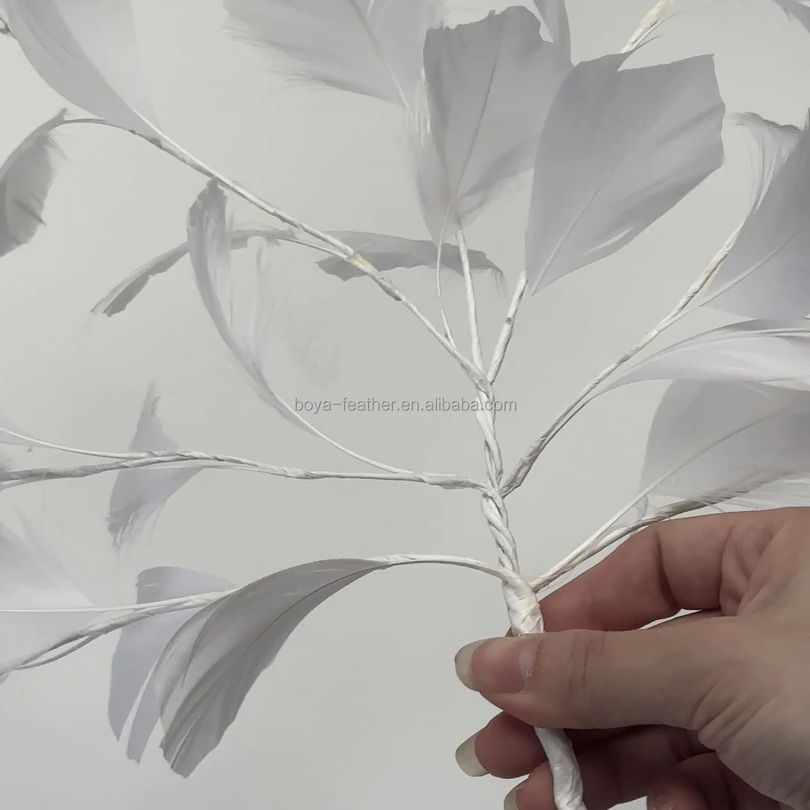 Goose Feather Flower Mount with Wire Accessory