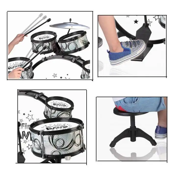 Лидер продаж, детский перкуссионный джаз, детский музыкальный инструмент, цветная коробка, пластиковые игрушки, унисекс, картина, барабан, АБС, 6 шт.