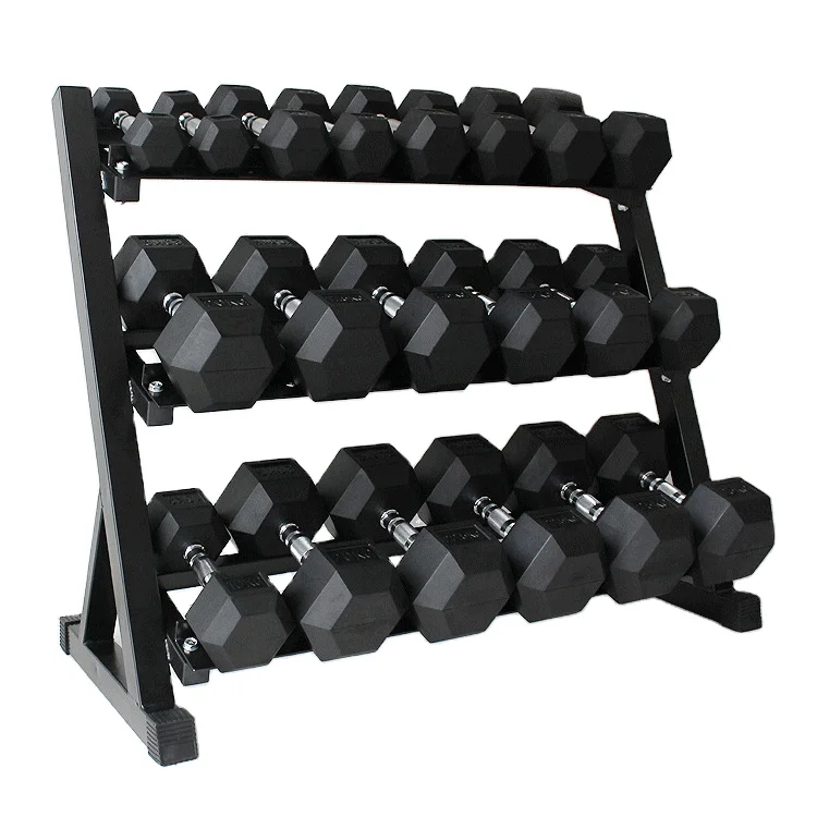 Rubber Hex Dumbbell 2022 Custom kg lb Gym Equipment 5kg 10kg 15kg 20kg 30kg 40kg 50kg Rubber Coated Dumbbell Set Price