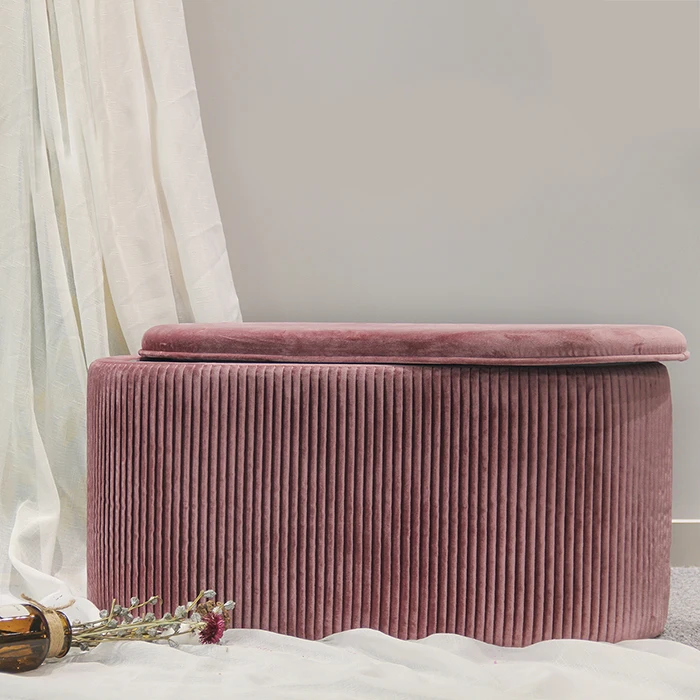 Unique European Style Tufted Velvet Ottoman Stool Set with Storage Factory Price Pouffe Footstool