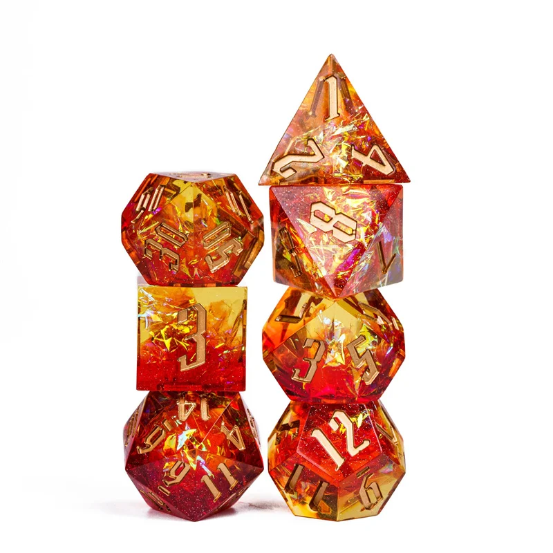 Wooden DND Dice Set Dice Box With Magnetic Lid For Storage 7 Dice