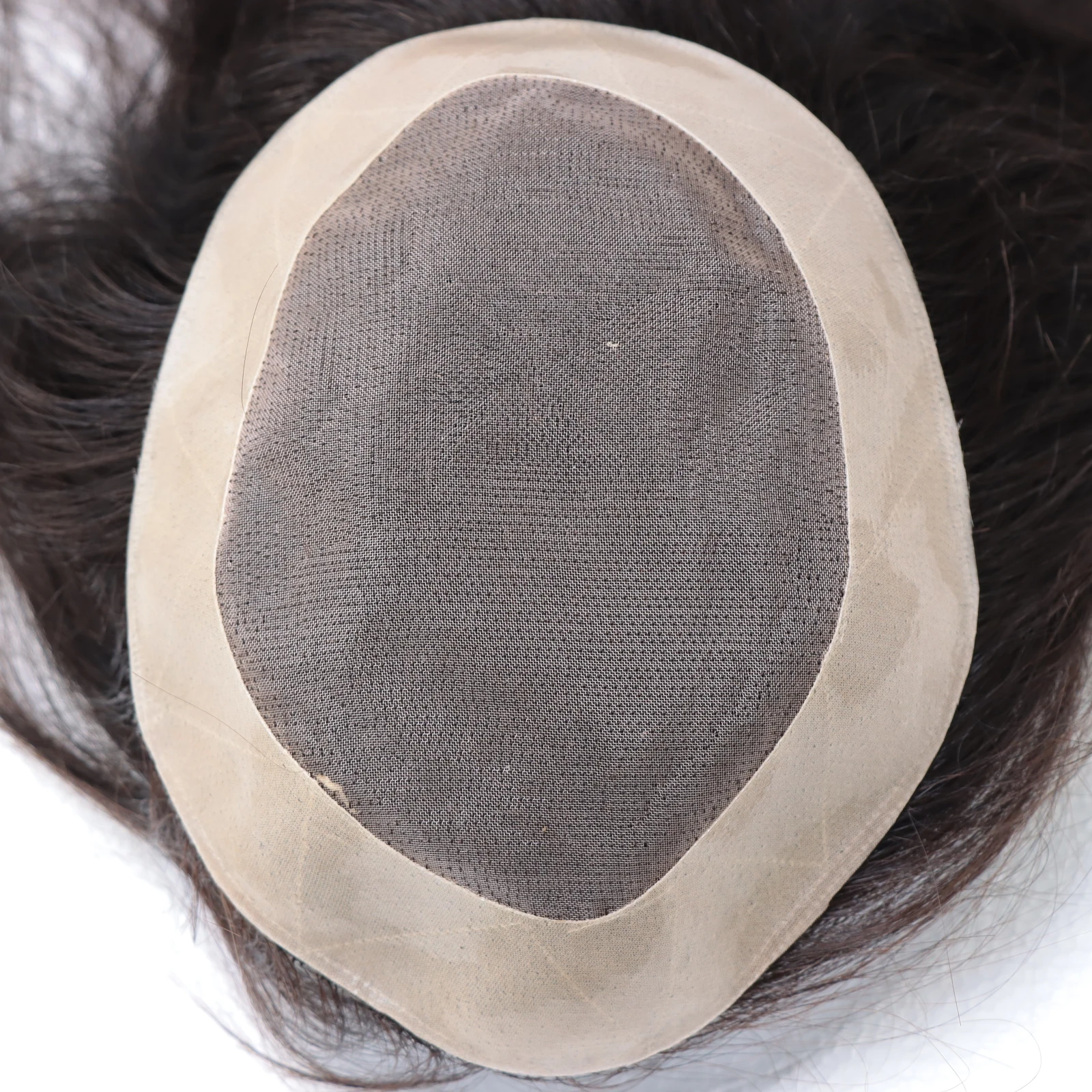 Natural Black Color Skin Base Injection Toupee Women Silk Top Human Hair Toupee Wig For Old 