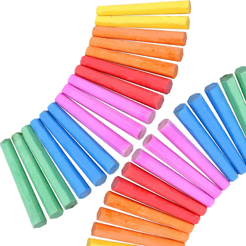 Оптовая продажа дешевая школьная беспыльная цветная доска мел для офиса школы 5 видов цветов кальций сульфат